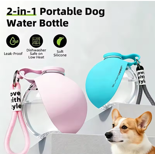 2-in-1 Portable Dog Water Bottle